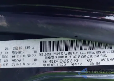 2016 Ram 1500 Tradesman z USA, uszkodzony, nr VIN 3C6JR7AT9GG198036